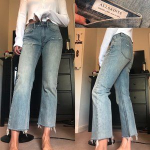 AllSaints Serene Cropped Kick Flare Jeans